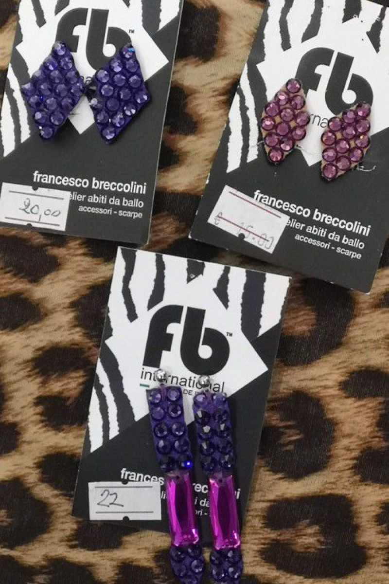 Purple rhinestones earrings